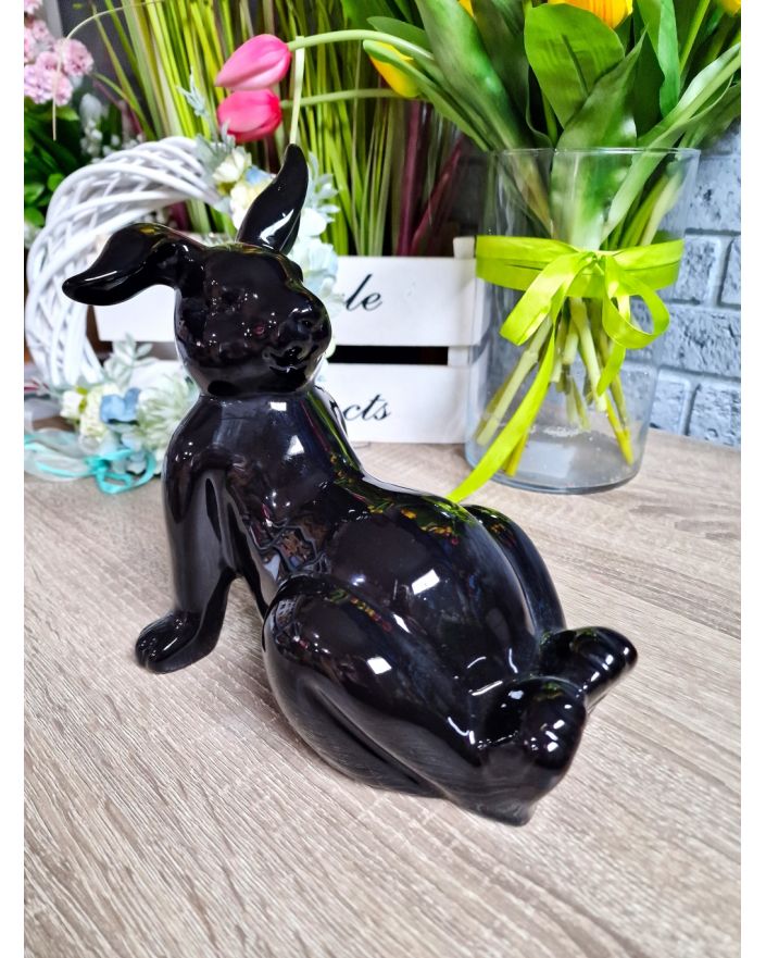 Figura Ceramiczna Le Cy Kr Lik Zaj C Czarny Sklep Maja Centrum