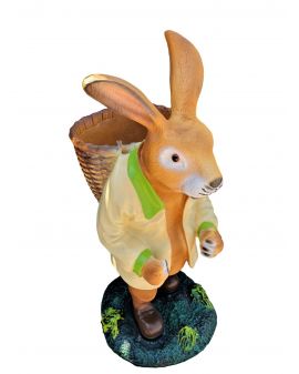 ŚREDNI ZAJĄC Z KOSZEM - kremowy