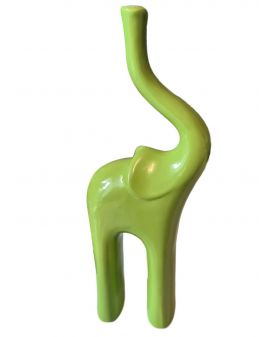 FIGURA CERAMICZNA - SŁOŃ model VI - limonka / zielony