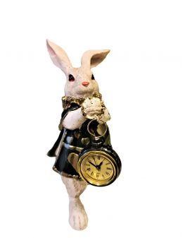 FIGURA OZDOBNA - ZAJĄC / KRÓLIK Z ZEGAREM model VIII