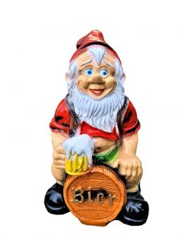 DUŻY KRASNAL Z PIWEM NA BECZCE