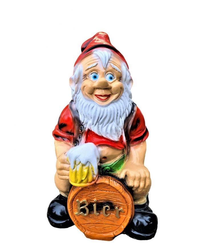 DUŻY KRASNAL Z PIWEM NA BECZCE