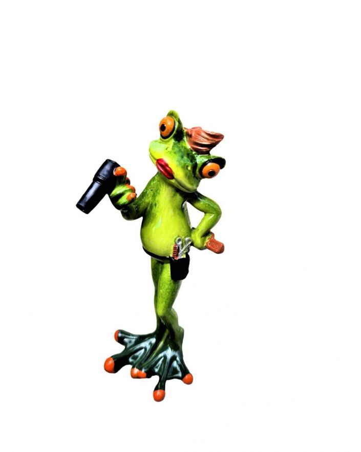 FIGURA CERAMICZNA - ŻABA / ŻABKA - FRYZJER model II