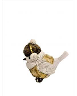 OZDOBA ŚWIĄTECZNA - BIAŁY PTAK / PTASZEK W NAUSZNIKACH