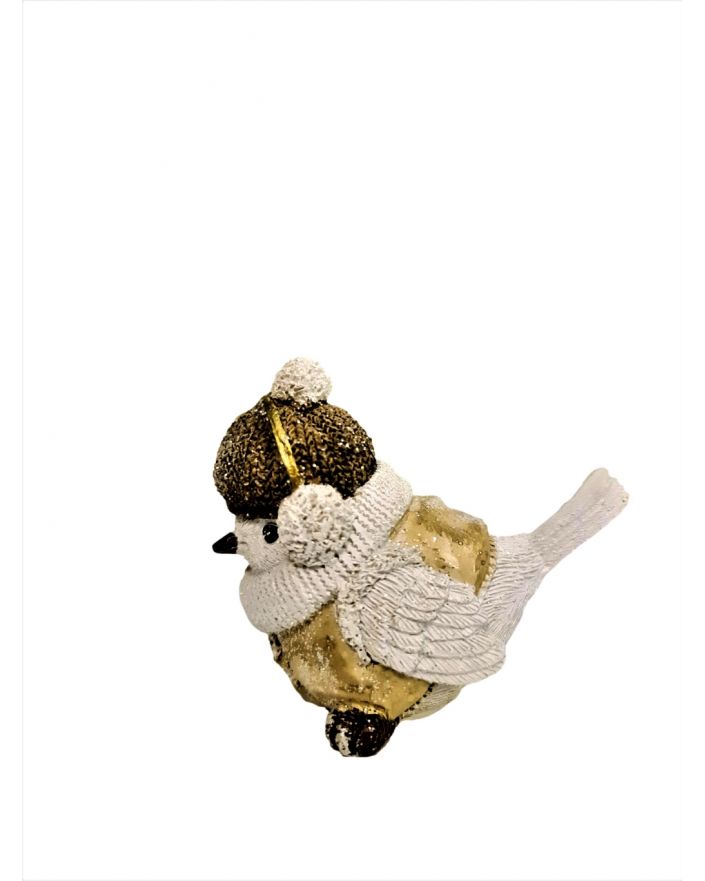 OZDOBA ŚWIĄTECZNA - BIAŁY PTAK / PTASZEK W NAUSZNIKACH