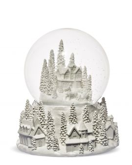 OZDOBA ŚWIĄTECZNA - SZKLANA KULA Z POZYTYWKĄ - ZIMOWA WIOSKA III