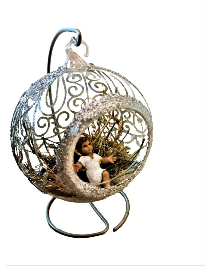 OZDOBA ŚWIĄTECZNA - DUŻA BOMBKA 120 mm SZOPKA model I + stojak