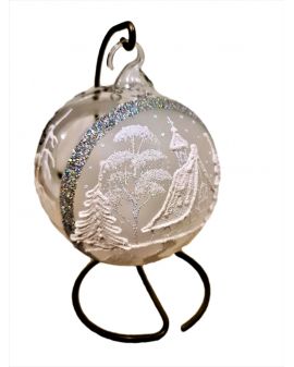 OZDOBA ŚWIĄTECZNA - DUŻA BOMBKA 120 mm LAMPION model VI + stojak