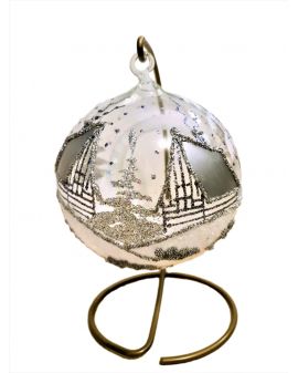 OZDOBA ŚWIĄTECZNA - DUŻA BOMBKA 120 mm LAMPION model VIII + stojak