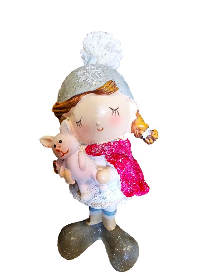 FIGURA ŚWIĄTECZNA - DZIEWCZYNKA Z MISIEM model C