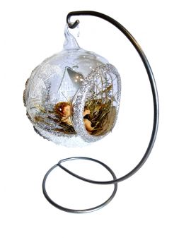 OZDOBA ŚWIĄTECZNA - DUŻA BOMBKA 120 mm SZOPKA model IX + stojak