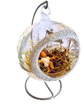 OZDOBA ŚWIĄTECZNA - DUŻA BOMBKA 150 mm SZOPKA model VI + stojak