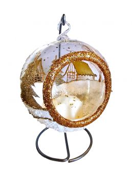 OZDOBA ŚWIĄTECZNA - DUŻA BOMBKA LAMPION 150 model III + stojak