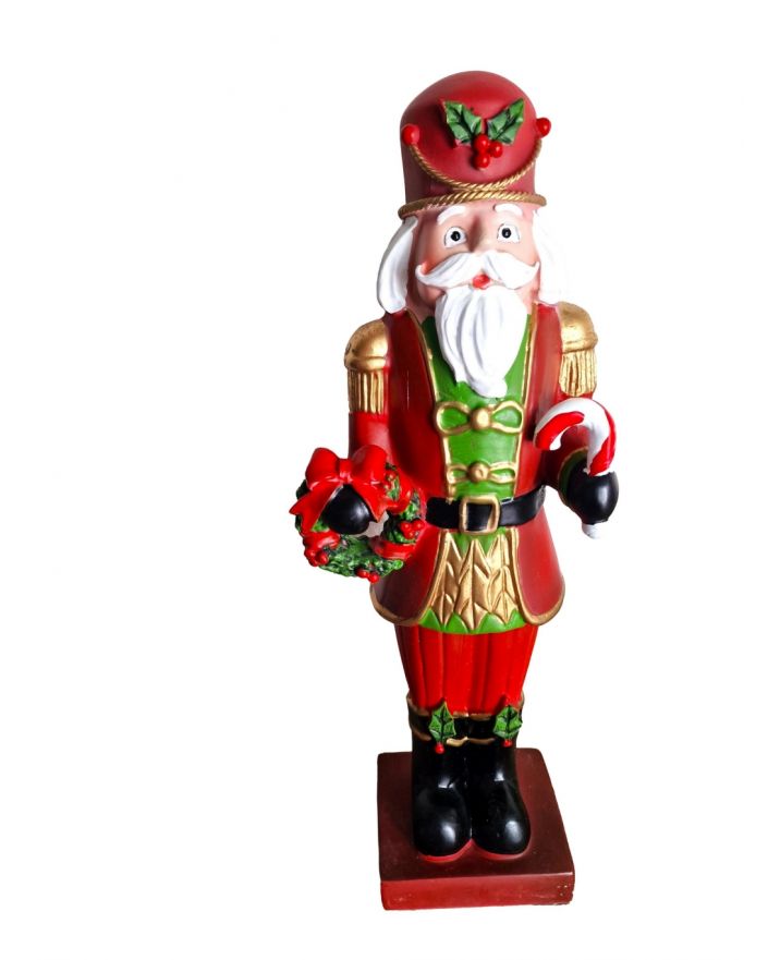 FIGURA ŚWIĄTECZNA - DZIADEK DO ORZECHÓW z wieńcem model I