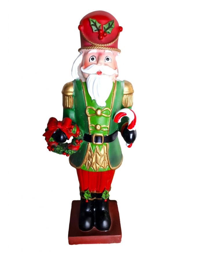 FIGURA ŚWIĄTECZNA - DZIADEK DO ORZECHÓW z wieńcem model II