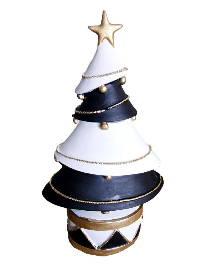 OZDOBA ŚWIĄTECZNA - CHOINKA BIAŁO-CZARNA model Ia