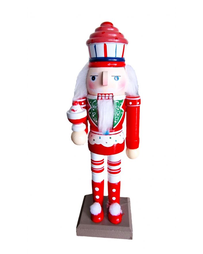 FIGURKA ŚWIĄTECZNA - DREWNIANY DZIADEK DO ORZECHÓW kucharz model I