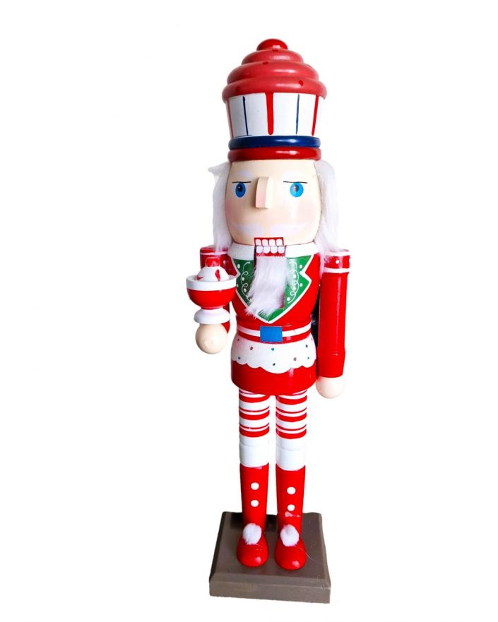 FIGURKA ŚWIĄTECZNA - DREWNIANY DZIADEK DO ORZECHÓW kucharz model II