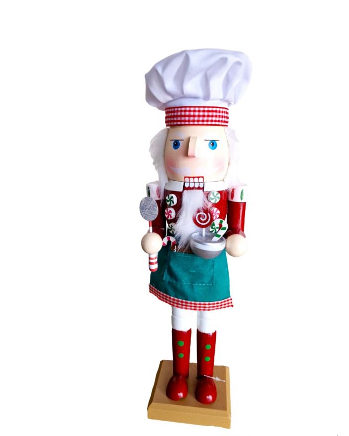 FIGURKA ŚWIĄTECZNA - DREWNIANY DZIADEK DO ORZECHÓW cukiernik model II