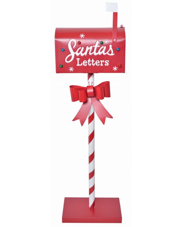 OZDOBA ŚWIĄTECZNA - PODŚWIETLANA METALOWA SKRZYNKA NA LISTY