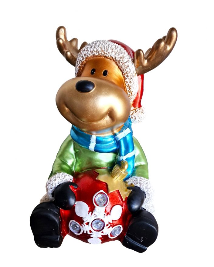 RENIFER BOŻONARODZENIOWY Z BOMBKĄ LED