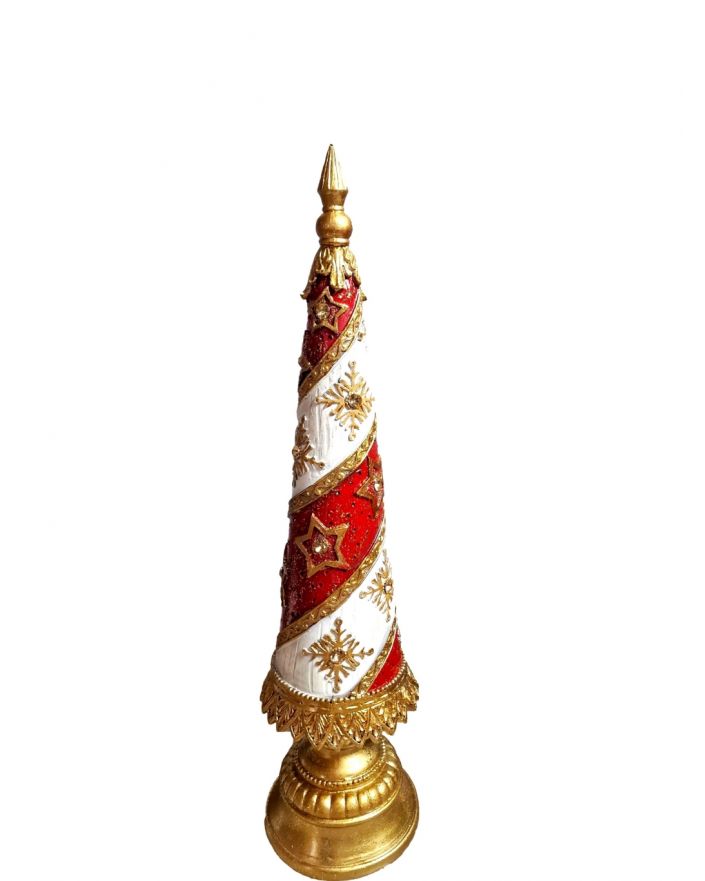 OZDOBA ŚWIĄTECZNA CZERWONO - BIAŁA CHOINKA model Ia