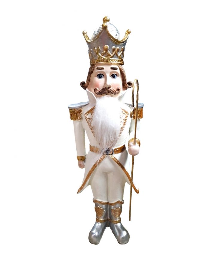 FIGURKA ŚWIĄTECZNA - DZIADEK DO ORZECHÓW Z LASKĄ model II