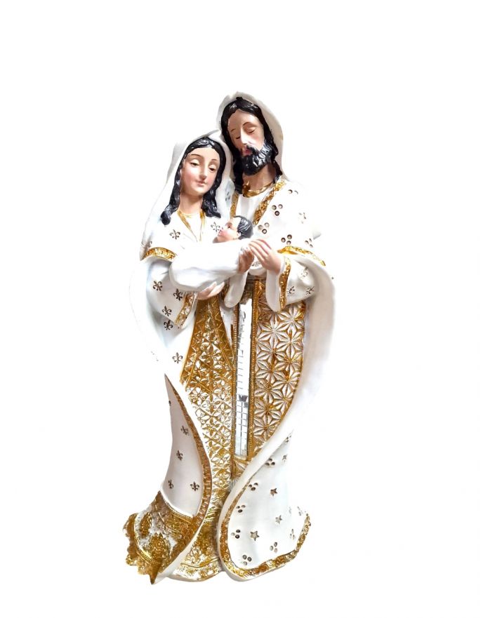 OZDOBA ŚWIĄTECZNA - SZOPKA BOŻONARODZENIOWA model H biało - złota