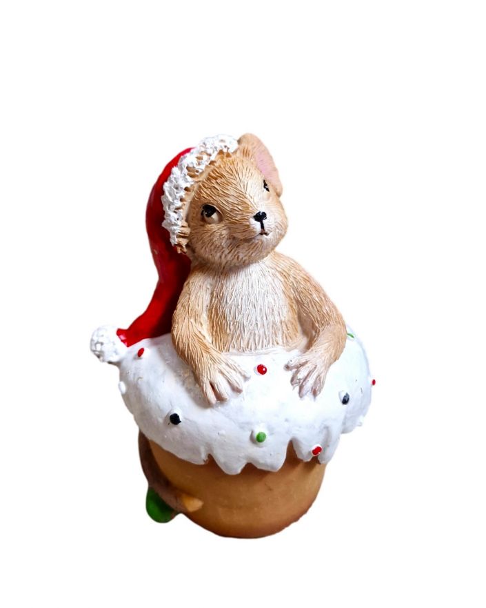 OZDOBA ŚWIĄTECZNA MYSZ MYSZKA W MUFINCE