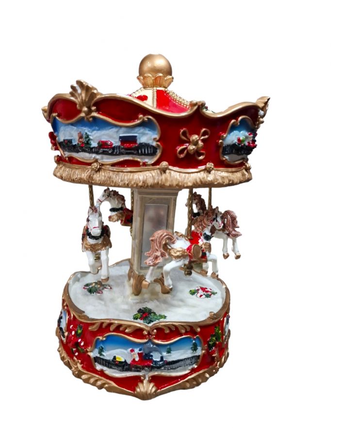 OZDOBA ŚWIĄTECZNA - KARUZELA KONIE Z POZYTYWKĄ model VI