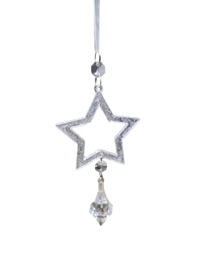 OZDOBA ŚWIĄTECZNA - ZAWIESZKA GWIAZDA Z KRYSZTAŁKAMI model II