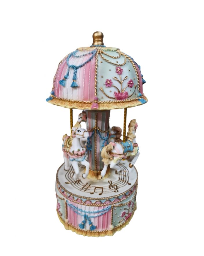 OZDOBA ŚWIĄTECZNA - KARUZELA KONIE Z POZYTYWKĄ I SZKATUŁKĄ