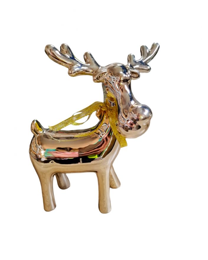 FIGURA ŚWIĄTECZNA RENIFER / JELEŃ złoty model II