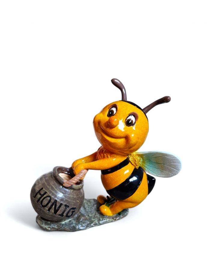 FIGURA CERAMICZNA - OSA PSZCZOŁA Z BECZKĄ MIODU model I