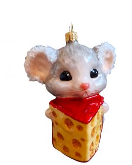 OZDOBA ŚWIĄTECZNA - ZAWIESZKA BOMBKA - MYSZ MYSZKA Z SEREM model II