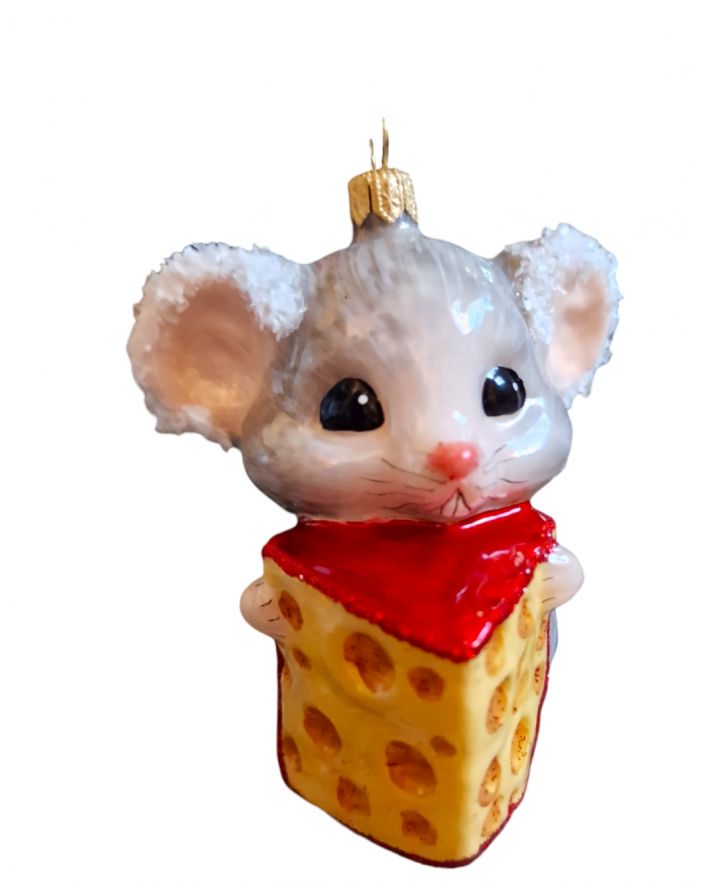 OZDOBA ŚWIĄTECZNA - ZAWIESZKA BOMBKA - MYSZ MYSZKA Z SEREM model II