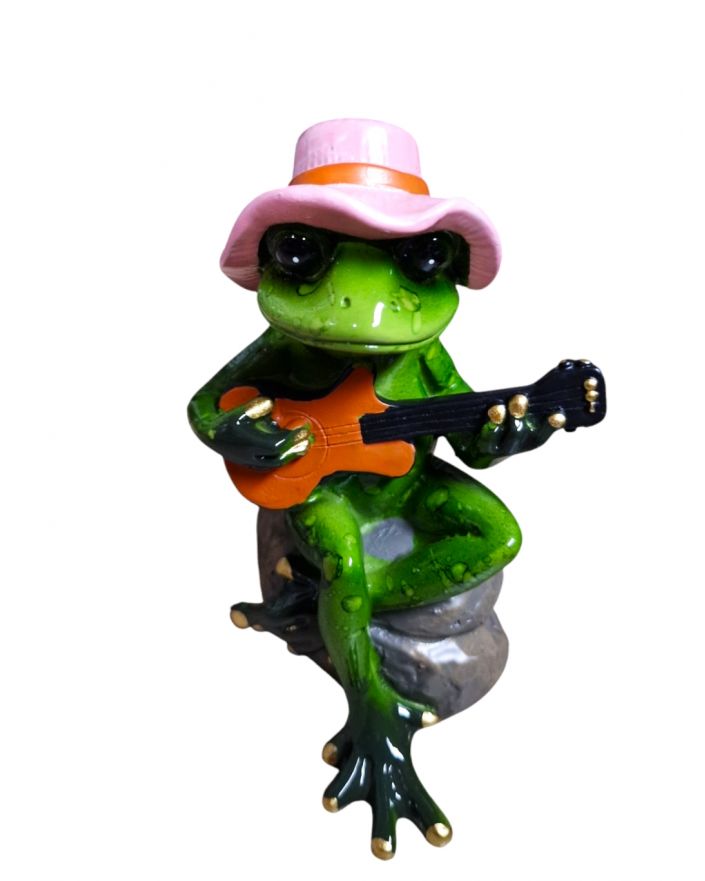 FIGURA CERAMICZNA - ŻABA ŻABKA Z GITARĄ model III