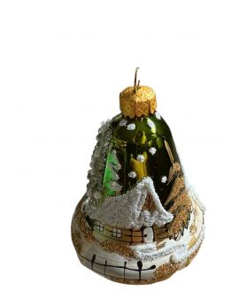 OZDOBA ŚWIĄTECZNA - ZAWIESZKA BOMBKA DZWONEK zielony model I