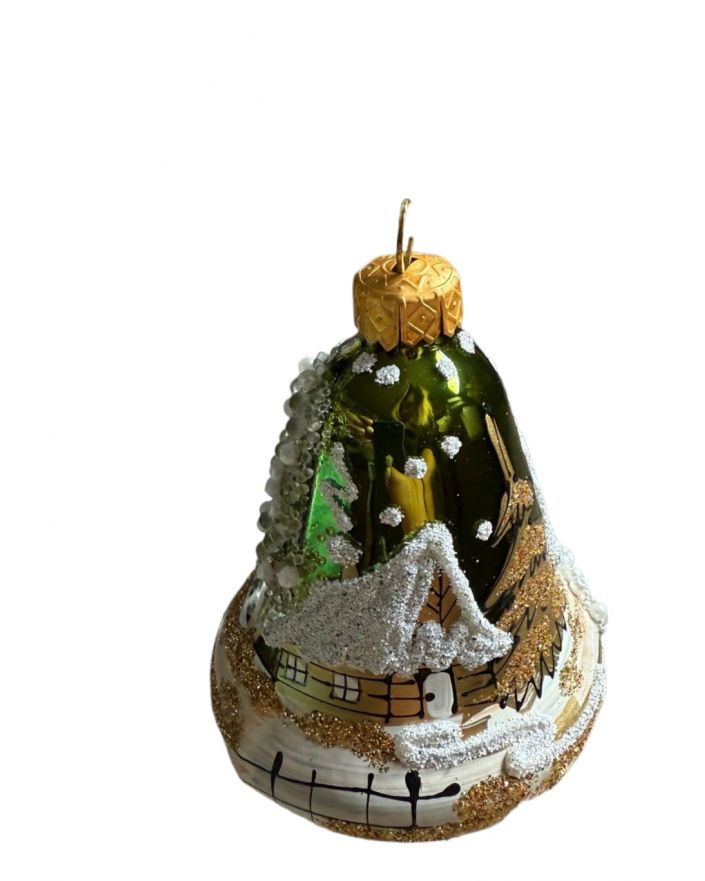 OZDOBA ŚWIĄTECZNA - ZAWIESZKA BOMBKA DZWONEK zielony model I