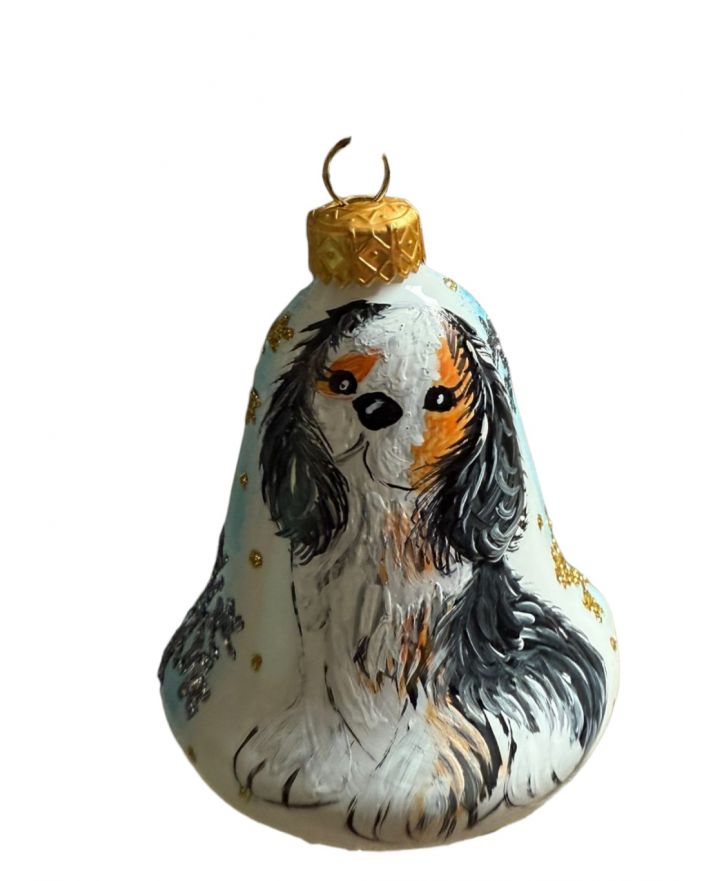 OZDOBA ŚWIĄTECZNA - ZAWIESZKA BOMBKA DZWONEK piesek