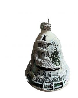 OZDOBA ŚWIĄTECZNA - ZAWIESZKA BOMBKA DZWONEK biały model II