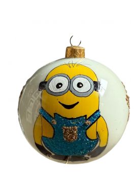 OZDOBA ŚWIĄTECZNA - ŚREDNIA BOMBKA 100 mm MINIONEK