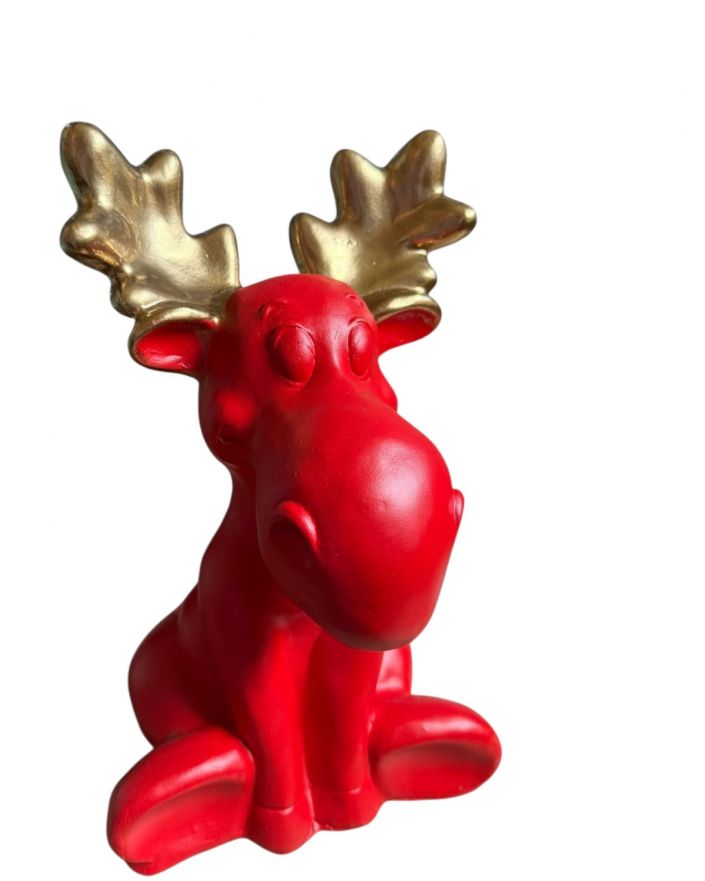 RENIFER / RENIFEREK - design czerwono - złoty