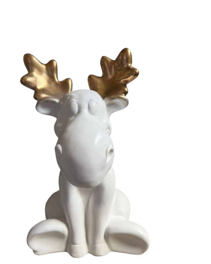 RENIFER / RENIFEREK - design biało - złoty