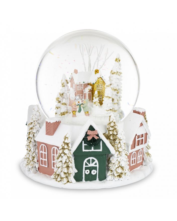 OZDOBA ŚWIĄTECZNA - SZKLANA KULA ZIMOWA WIOSKA model VIa