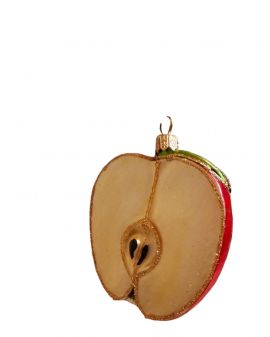 OZDOBA ŚWIĄTECZNA - ZAWIESZKA BOMBKA - PÓŁ JABŁKA czerwone model II