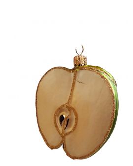 OZDOBA ŚWIĄTECZNA - ZAWIESZKA BOMBKA - PÓŁ JABŁKA zielone model II