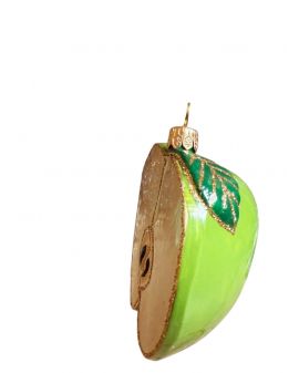 OZDOBA ŚWIĄTECZNA - ZAWIESZKA BOMBKA - PÓŁ JABŁKA zielone model III