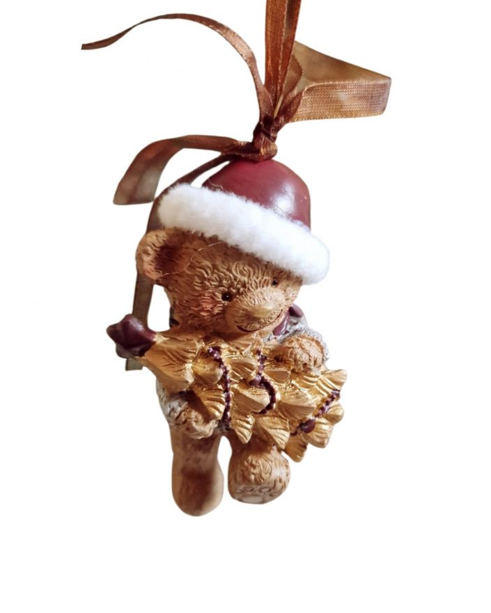 OZDOBA ŚWIĄTECZNA - ZAWIESZKA BOMBKA - MIŚ Z CHOINKĄ model II