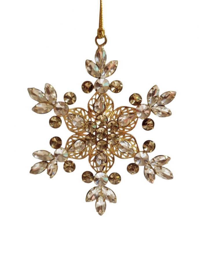 0OZDOBA ŚWIĄTECZNA - ZAWIESZKA BOMBKA - GWIAZDKA ŚNIEŻKA model II